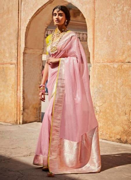 Pink Colour KIMORA SUNEHRI 17 Heavy Wedding Wear Silk Designer Latest Saree Collection 1421